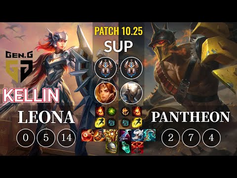 GEN Kellin Leona vs Pantheon Sup - KR Patch 10.25