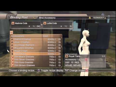 WKC 2 Accessories - Royal Crown & Tiara Level 20 Complete Binding List White Knight Chronicles II HD