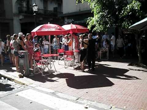 Tango and a tank of books at Plaza Dorrego, San Telmo, Buenos Aires