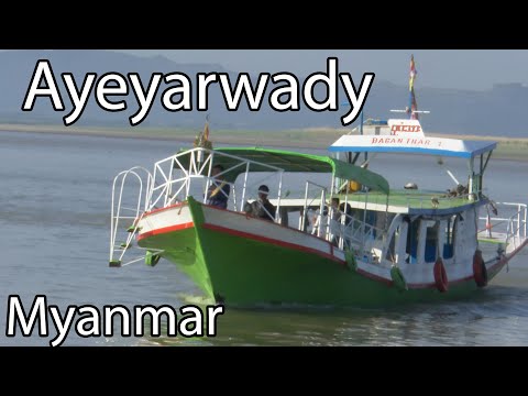 Passeio de barco no rio Ayeyarwady, Mianmar 4K