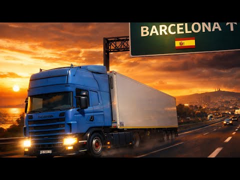 ETS2 Realistic Driving | Scania R4 164L V8 | Coastal Drive: Nice to Barcelona | Steering Wheel