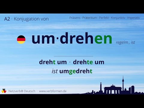 Konjugation des Verb „umdrehen“ (ist) - alle Zeitformen lernen, Übersetzung, Tutorial