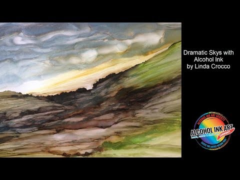 Alcohol Ink Art Technique - Dramatic Skies