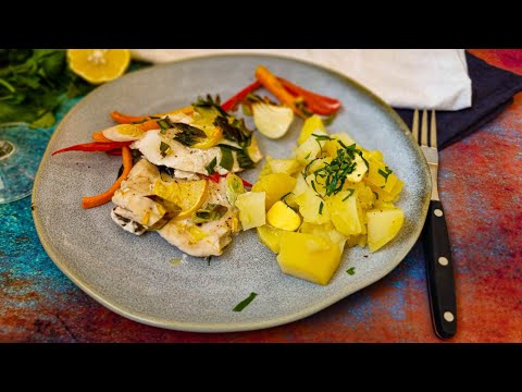 Oven-baked Danube pike perch