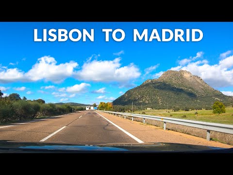 Lisbon to Madrid Road Trip - Drive Timelapse 4K