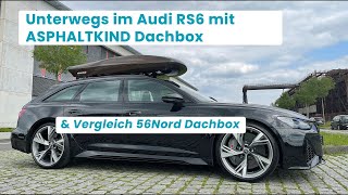 Unterwegs im Audi RS6 mit ASPHALTKIND Dachbox I Vergleich 56Nord Dachbox