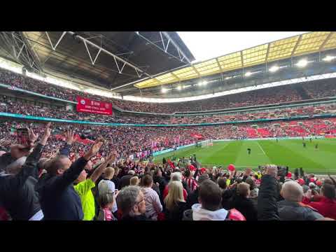 Sheffield United fans singing Greasy Chip Butty at Wembley Stadium♪ Man City 3-0 Sheffield. 22.04.23