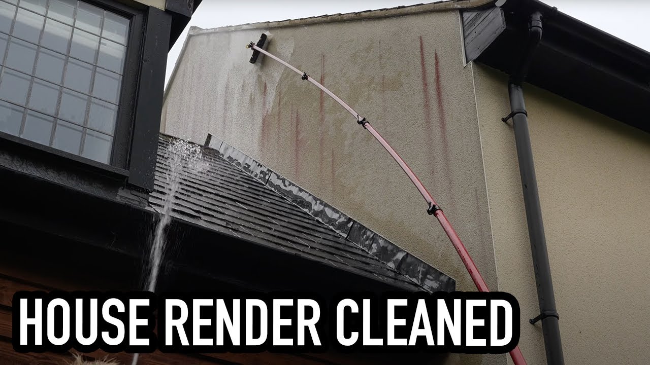 House Render Cleaned | Red Organic Growth Instantly Removed
