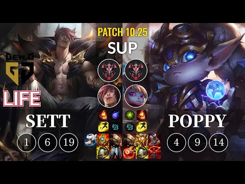 GEN Life Sett vs Poppy Sup - KR Patch 10.25