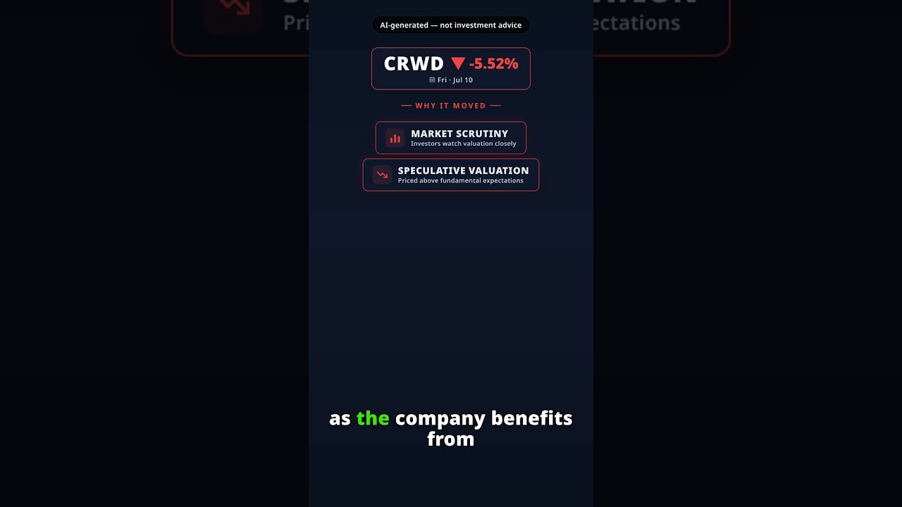 Why Is CrowdStrike Stock Sinking Today? CRWD -5.52% (Jul 10) — Valuation Concerns Analyst Downgrade