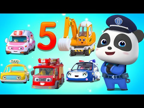 Street Vehicles Patrol Team | Five Little Cars | Nursery Rhymes & Kids Songs | BabyBus