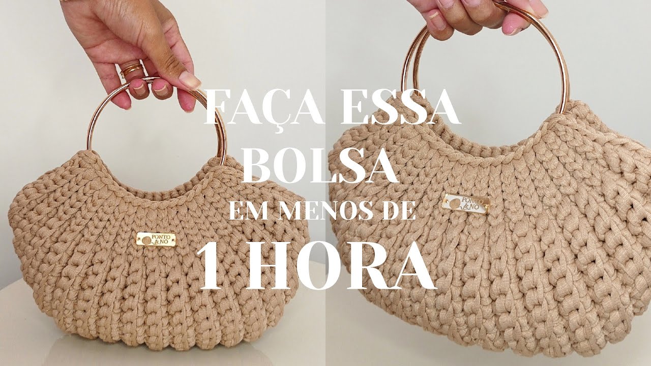 BOLSA DE CROCHÊ COM APENAS 1 NOVELO, RÁPIDA, ECONÔMICA E ESTILOSA 💥 PARA INICIANTES