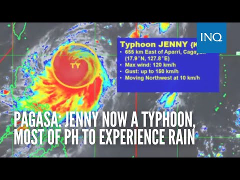 Pagasa: Jenny now a typhoon, most of PH to experience rain