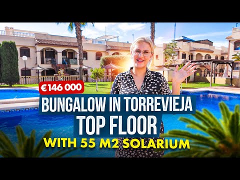 Bungalow in Torrevieja Spain. Bungalow top floor with 55 m2 solarium. Property in Costa Blanca