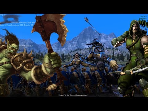 UEBS Epic Massive Battle - Minas Tirith, elves vs orcs & ogres - ultimate epic battle sim gameplay