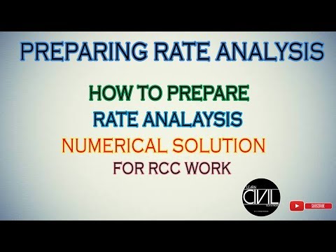How to Prepare Rate Analysis for RCC Works | Numerical Solution | With Detailed | [HINDI]