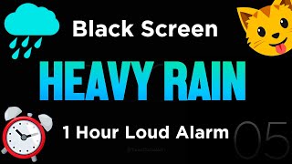 Black Screen 🖥 5 Hour Timer ⏱️ Soothing Rain Sounds ☂ + 1 Hour Loud Alarm for Sleeping 😴 (no ads)