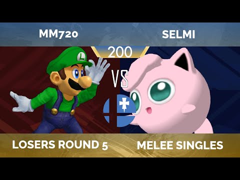 RogaSmash 200: SSBM Losers R5 – MM720 (Random, Luigi) vs Selmi (Random, Jigglypuff)