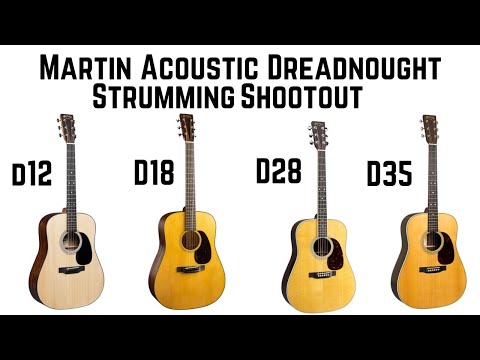 Martin Acoustic Dreadnought Comparison (Strumming): D12, D18, D28, D35 Standard