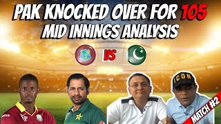 Pakistan knocked over for 105  Live Mid Break Anal