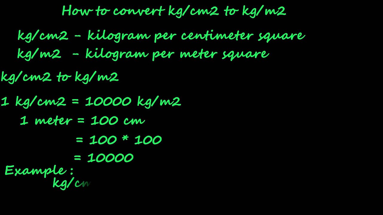 how to convert kg/cm2 to kg/m2 - pressure converter