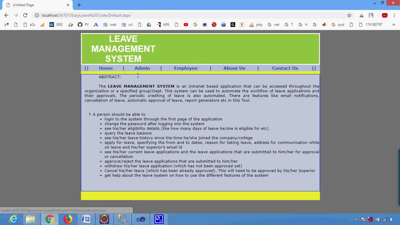 Leave Management System in DOTNET