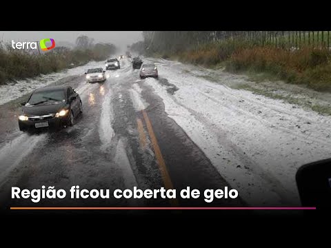 Tempestade de granizo cobre cidades e rodovias no interior de SP; veja imagens