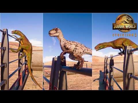 Testing of All Small Carnivore Dinosaurs Fence Climbing Mechanism in Jurassic World Evolution 2