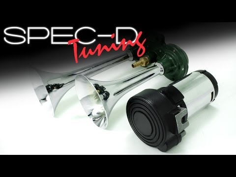 SPECDTUNING DEMO VIDEO: 2 PIPES BASE CHROME COMPLETE AIR HORN WITH COMPRESSOR