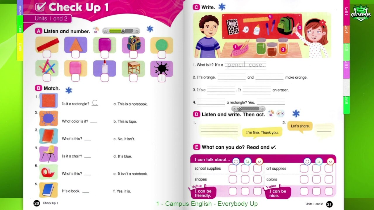 Everybody up 1 - Check up 1 - Units 1 and 2