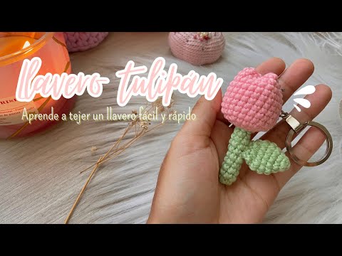 Tulip Keychain | Knitted Flowers | Crochet Beginners | Tulip Keychain