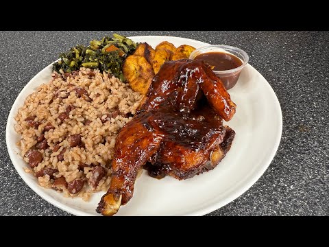 Easy Jamaican Sunday Dinner 🇯🇲 | Baked Chicken, Rice & Peas & Callaloo