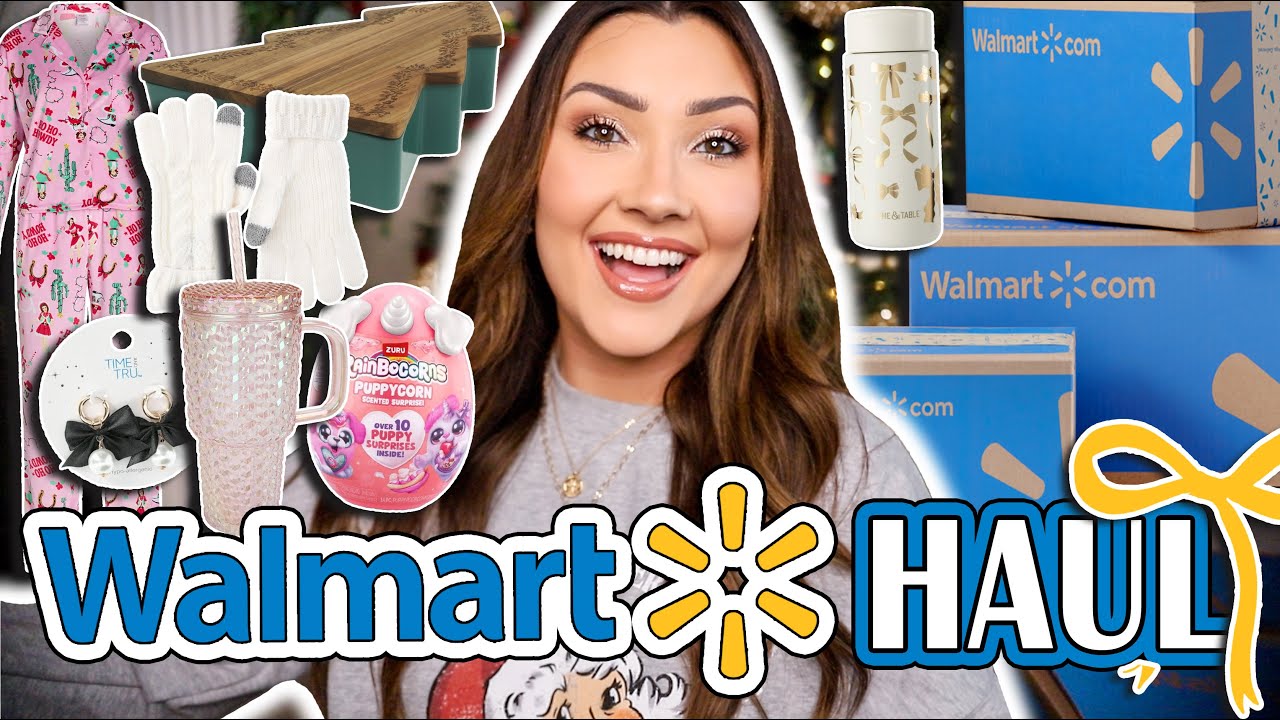 WALMART HOLIDAY HAUL 🎄💙 last minute gifts, hosting needs, christmas decor & more! #walmarthaul