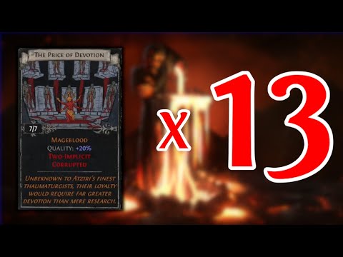 Opening 13 Sets of The Price of Devotion - Path of Exile 3.21 - 13 Double Corrupted Magebloods!
