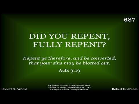 Did You Repent, Fully Repent | Robert S. Arnold | 1957