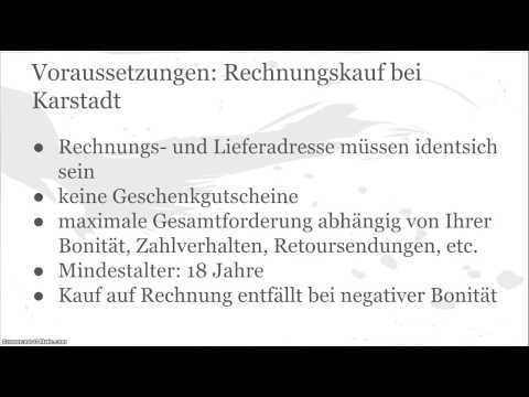 Auf Rechnung kaufen? - So geht's bei Karstadt!