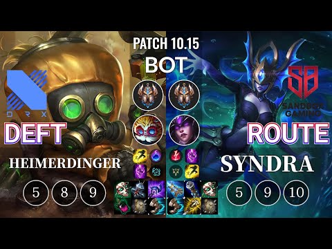 DRX Deft Heimerdinger vs SB Route Syndra Bot - KR Patch 10.15