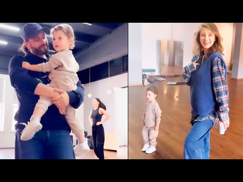 Илья Авербух и Лиза Арзамасова впервые  привели сына на первый урок по танцам