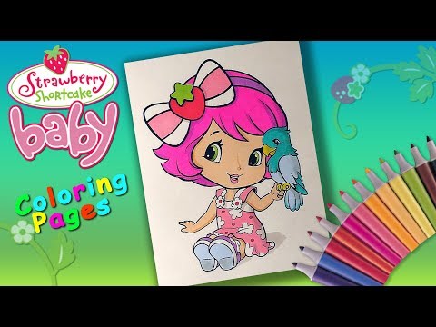 Coloring Pages Baby Strawberry Shortcake with Parrot Color drawing for Children Video