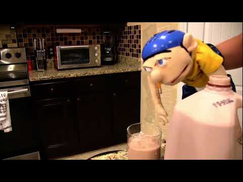 Jeffy plays baseball with glass of choccy  milk