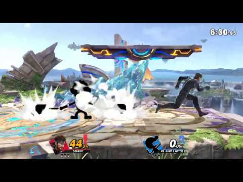 Smash Ultimate - Using Snake's up tilt to catch G&W's landings.