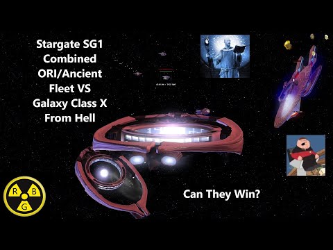 Stargate SG1 Ori & Ancient Fleet VS Galaxy Class X From Hell | Star Trek Ship Battle | Retro Badger