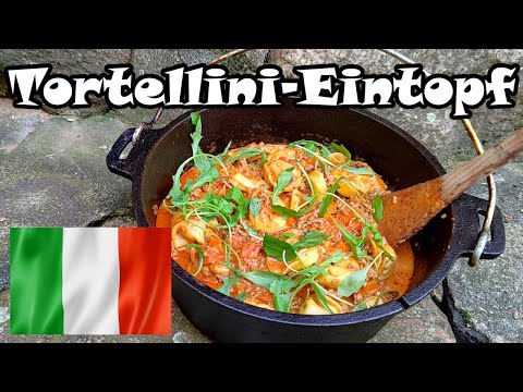 "Tortellini Hackfleisch Eintopf" aus dem Dutch Oven - einfach, schnell und Megalecker-Familienrezept