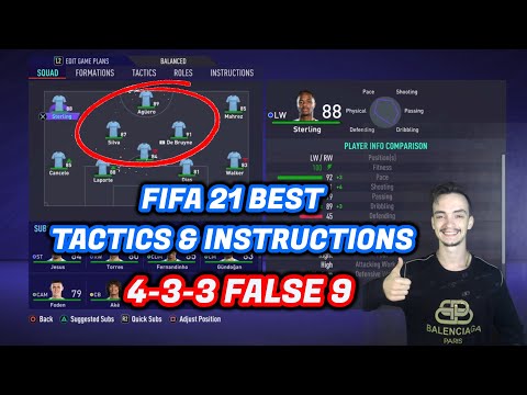 FIFA 21 TUTORIAL - BEST FORMATIONS 4-3-3  - BEST CUSTOM TACTICS & INSTRUCTIONS - HOW TO PLAY False 9