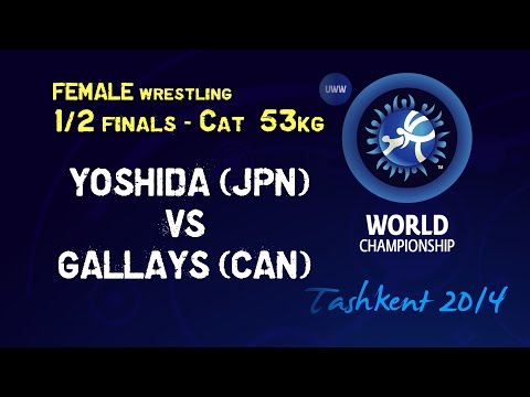 Semifinal - Female Wrestling 53 kg - S. YOSHIDA (JPN) vs J. GALLAYS (CAN) - Tashkent 2014