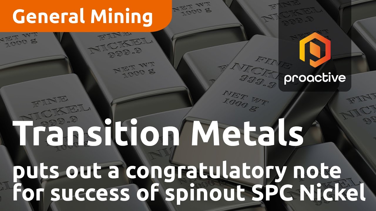 Transition Metals puts out a congratulatory note for success of spinout SPC Nickel
