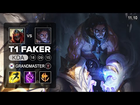 Faker vs ZED99 - Sylas Mid vs Zed - KR Grandmaster Patch 11.10