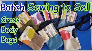 How I batch sew crossbody bags to sell using sample swatch fabric saved from going to landfill