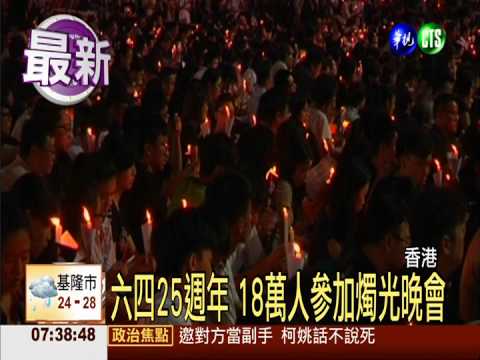 六四25年 18萬港人參加燭光晚會