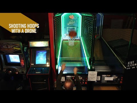 A Quick Game Of NBA Hoops Arcade Basketball, Filmed With A Drone - YouTube